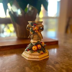 Fitz and Floyd “Snowy Wood” Christmas candle holder